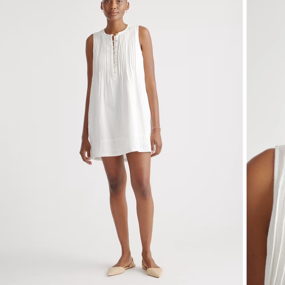 Quince Organic Cotton Gauze Sleeveless Swing Dress